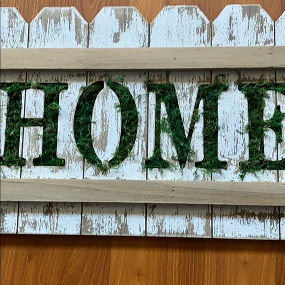 Distressed White Picket Fence Home Sign - Picture 2 of 2